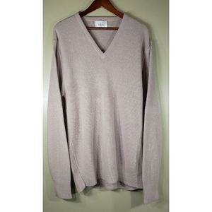 Christian Dior Vintage V Neck Pullover Sweater Tan